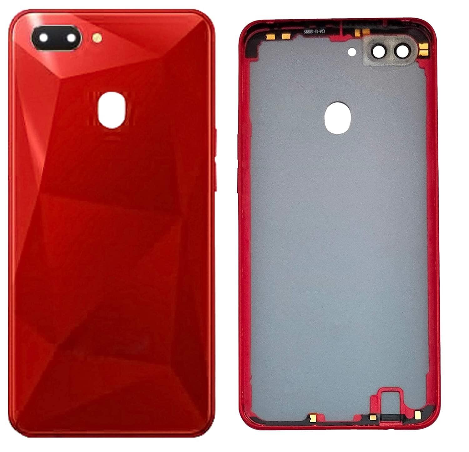 Back Glass Panel for Realme 2 Red with Camera Lens Module and Self Adhesive Tape - EGFix Back Glass Panel for Realme 2 Red with Camera Lens Module and Self Adhesive Tape - EGFix
